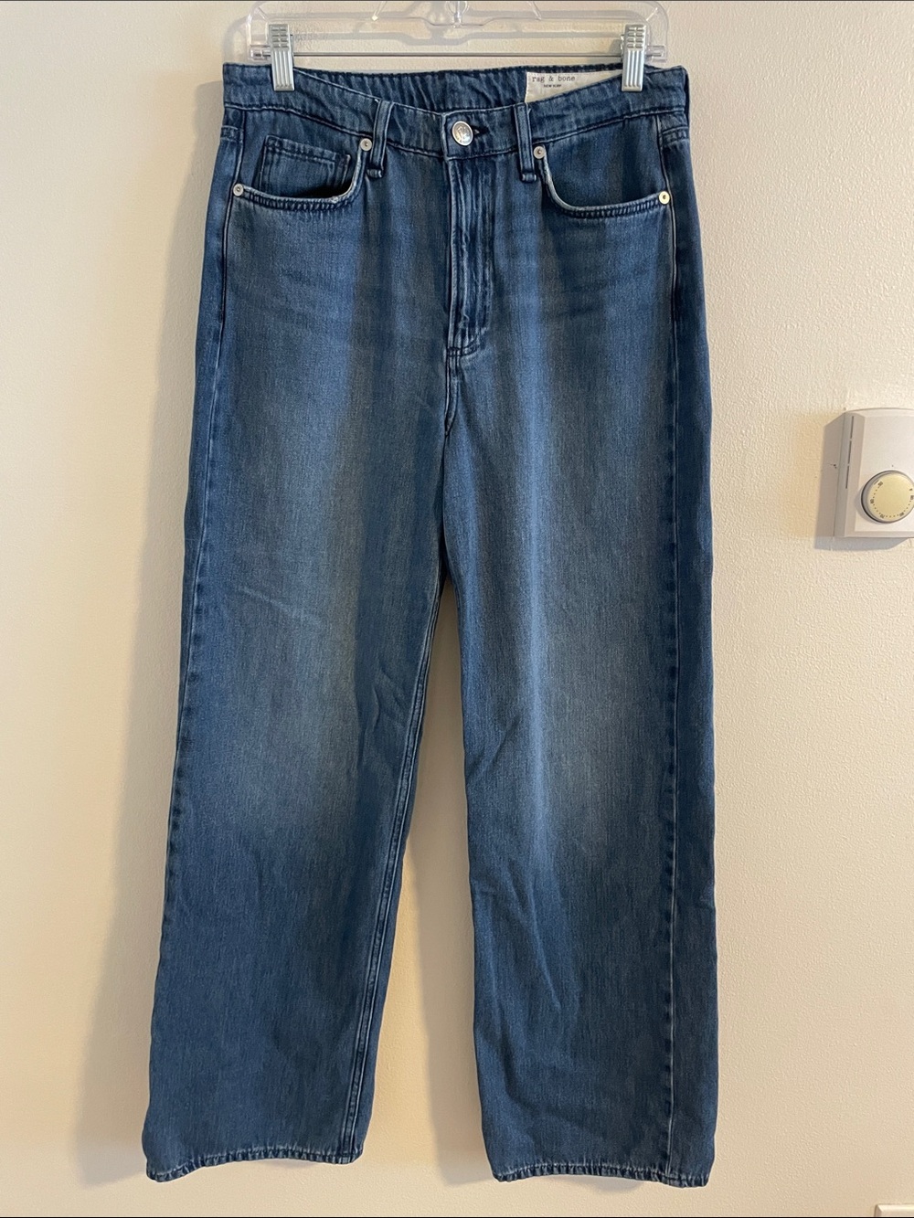 Rag & Bone Featherweight Logan Mid-Rise Wide Leg Jeans Women’s Size 27 Rubin - Picture 3 of 12